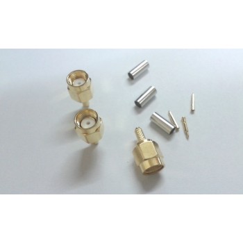 #21 Gold plated SMA male plug crimp RG174 RG316 LMR100 cable RF ADAPTER